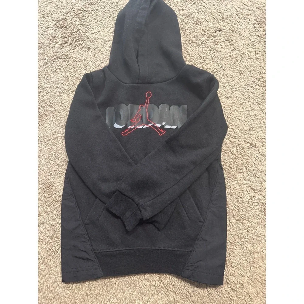 Jordan Pullover Hoodie Kids Black Red Gray Jumpman Sweatshirt Youth Activewear